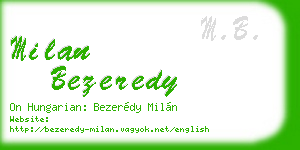 milan bezeredy business card